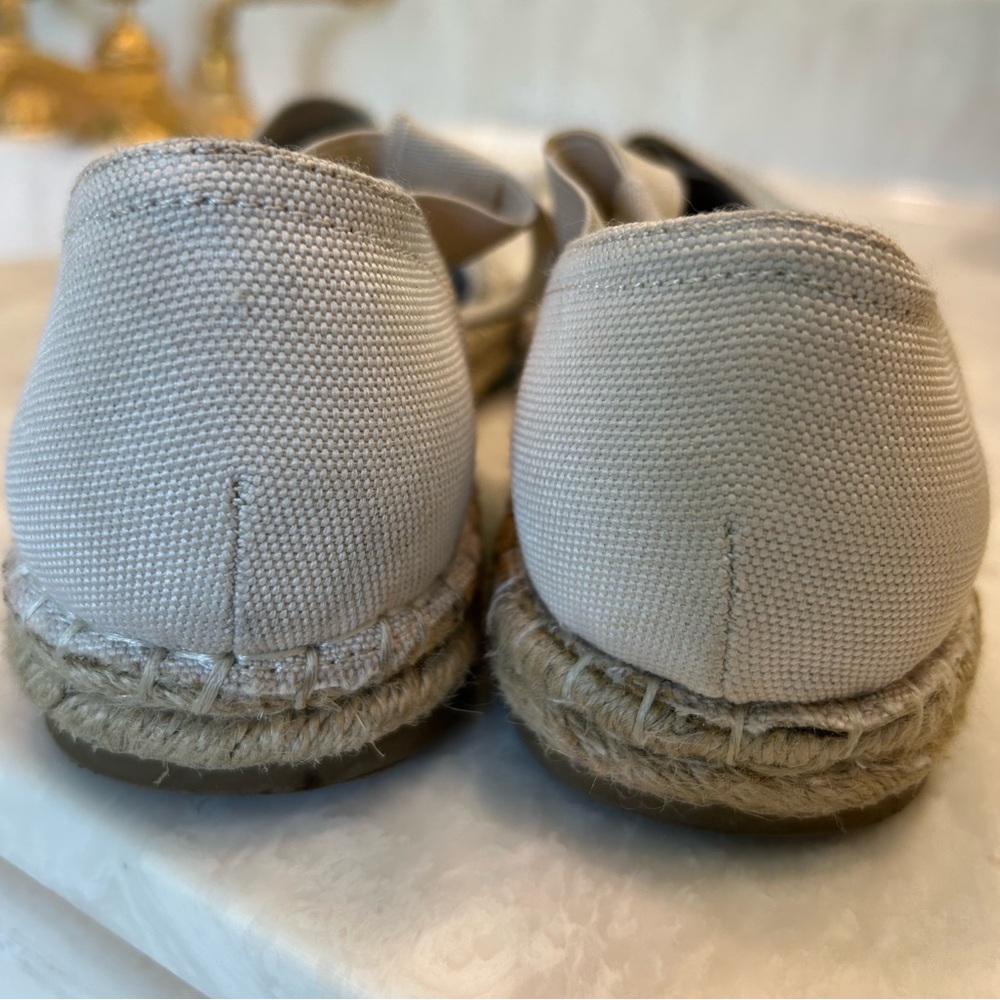KENNETH COLE Natural Canvas LUNA Crystal Espadrille Elegant Flats Shoes Sz 8.5 - Picture 8 of 14